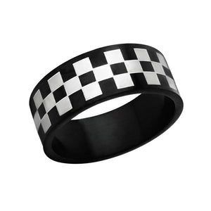 Black Checkered Ring