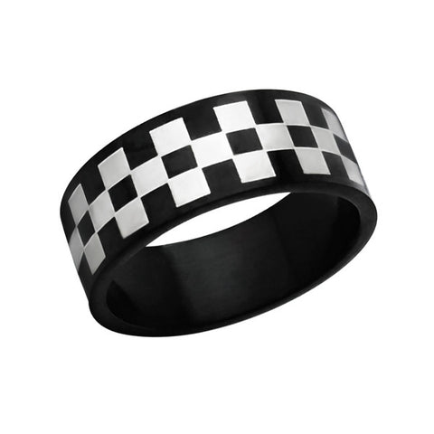 Black Checkered Ring